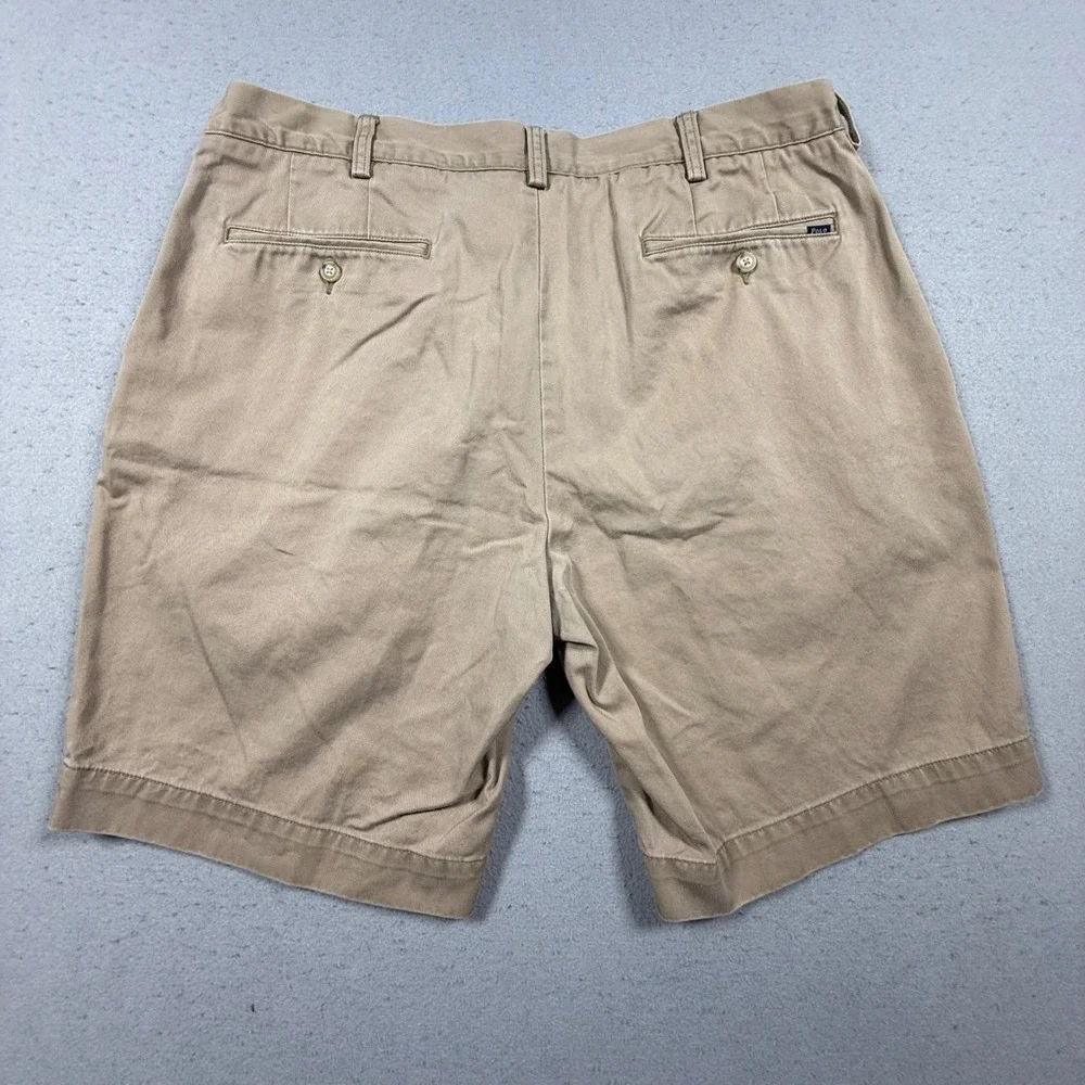 Polo Ralph Lauren Mens Chino Shorts Tan Khaki Cotton Twill Flat Front 36